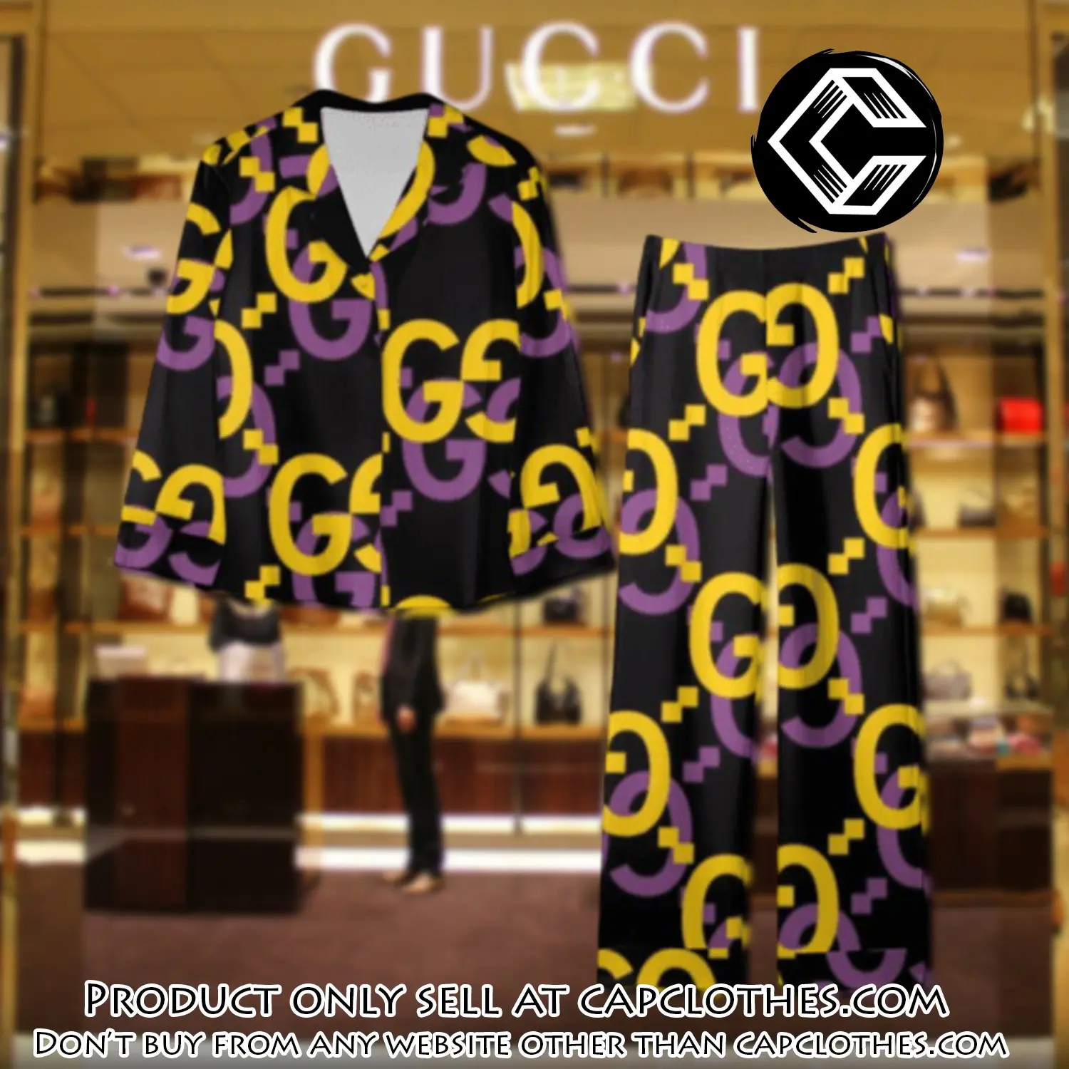 Trending luxury gc satin pajama set pjs1055 cc1811066